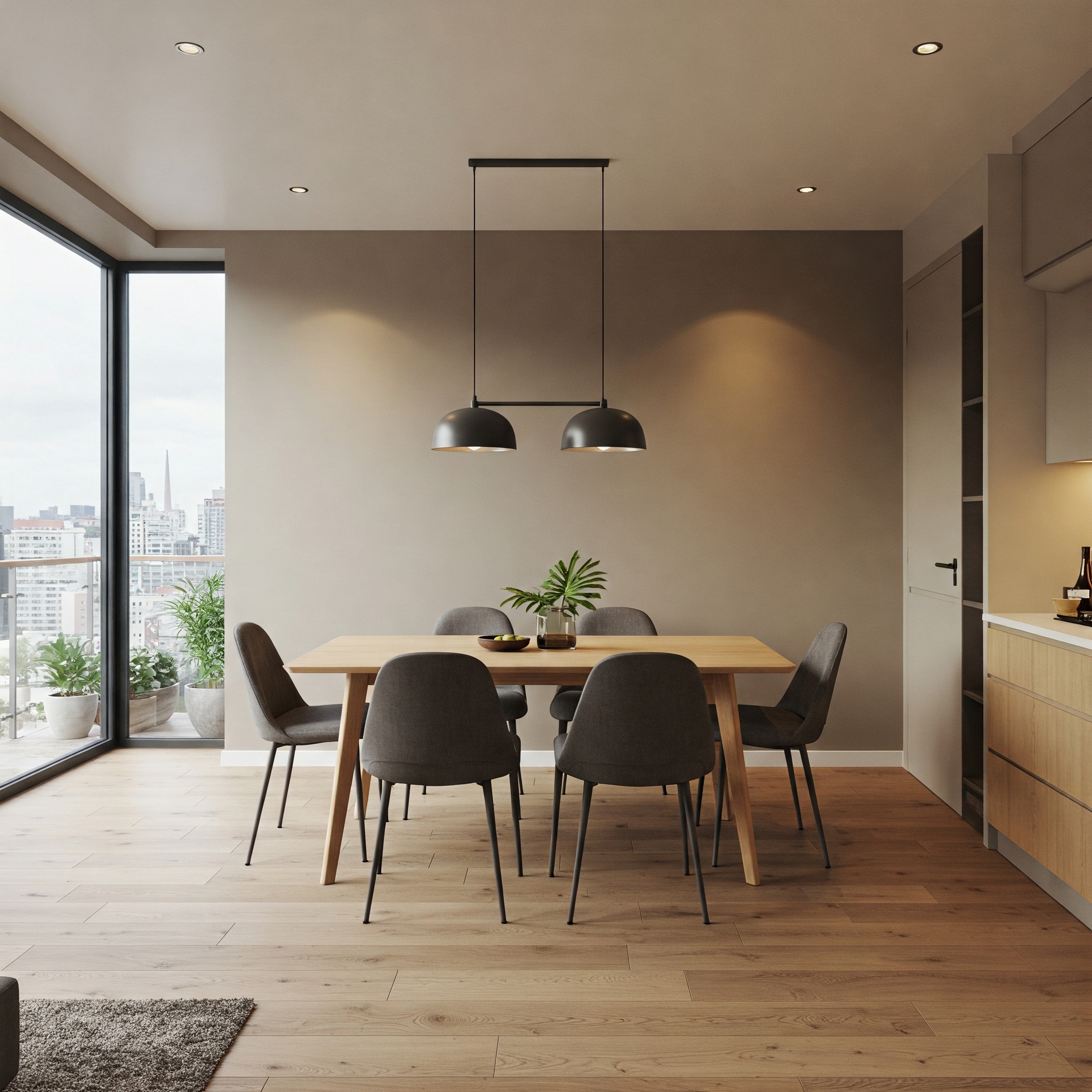 Modern dining area at Sue's Stays